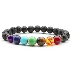 0,8cm armband lavasteen 7 Chakra