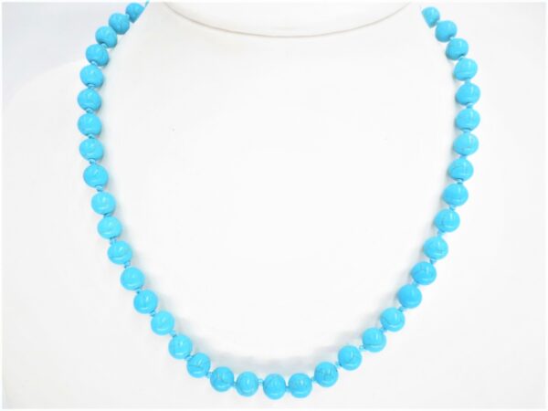 0,8cm steen kralen ketting blauwe howliet