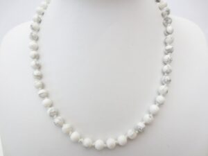 0,8cm steen kralen ketting howlite