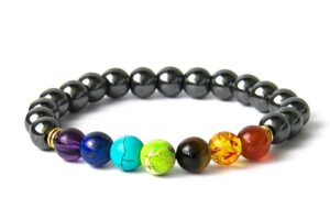 7 chakra 0,8cm steen armband Hematiet