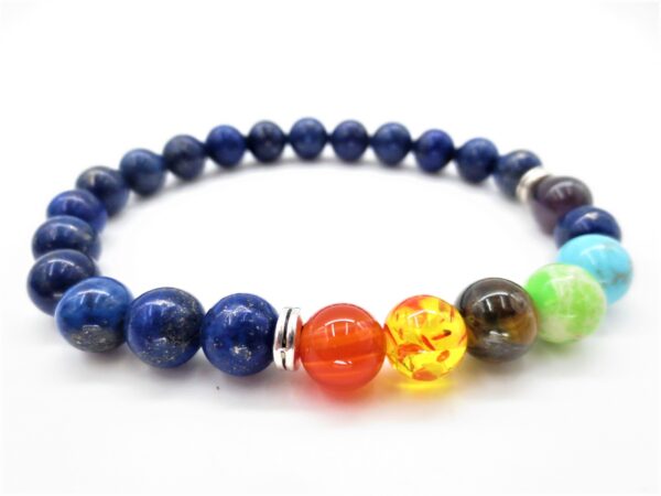 7 chakra 0,8cm steen armband Lapis Lazuli