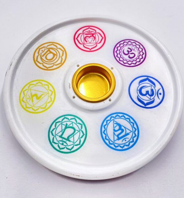 7 Chakra - Wierookhouder - Rond Wit