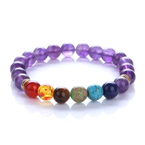 8mm armband Amethyst 7 Chakra