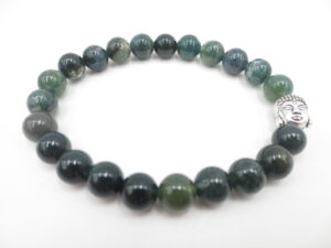 8mm armband Moss Agate Boeddha