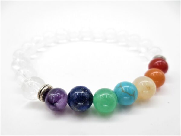 8mm armband Rock Crystal 7 Chakra