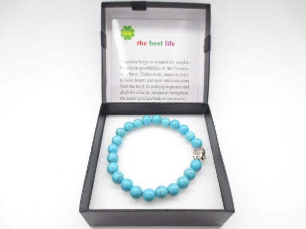 8mm armband Turquoise Boeddha met cadeau doos