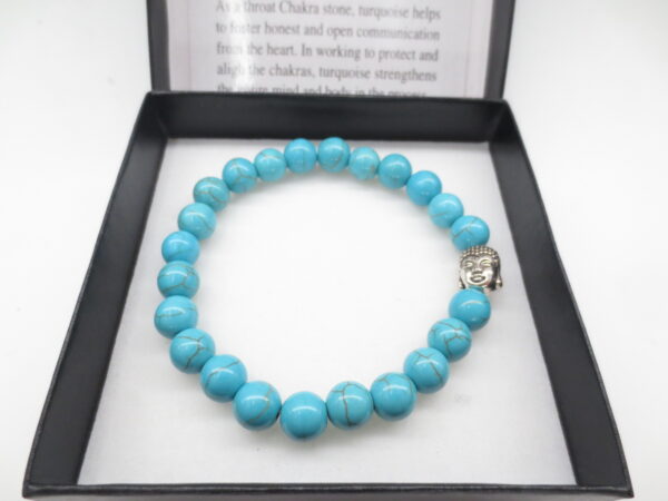 8mm armband Turquoise Boeddha met cadeau doos