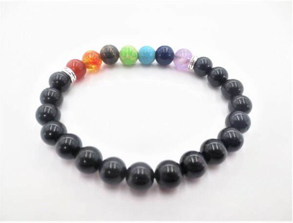 8mm Armband Zwarte Toermalijn 7 Chakra