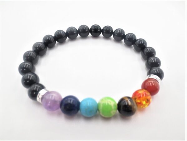 8mm Armband Zwarte Toermalijn 7 Chakra