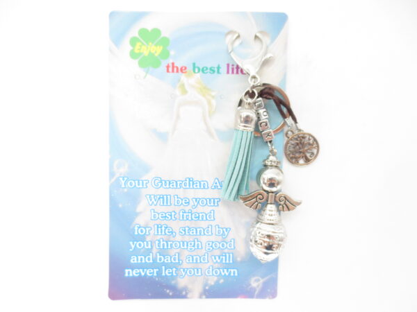 Angel 'luck' sleutelhanger turquoise