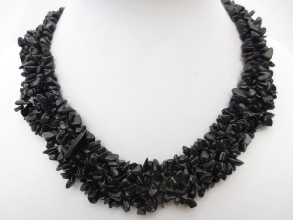 Brede steenketting Zwarte Onyx