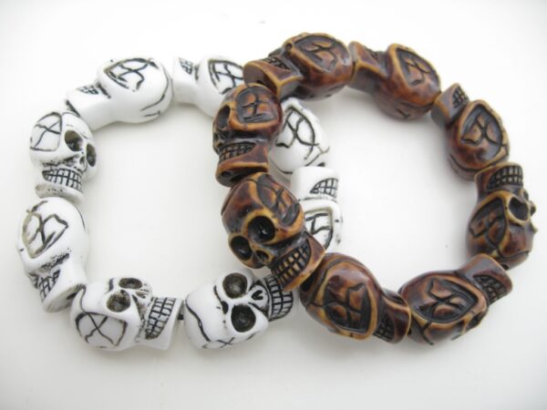 doodskop armband bruin