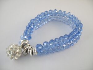 Dubbele kristal armband blauw