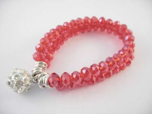 Dubbele kristal armband rood