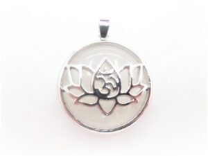 Edelsteen Lotus Pendant - Bergkristal