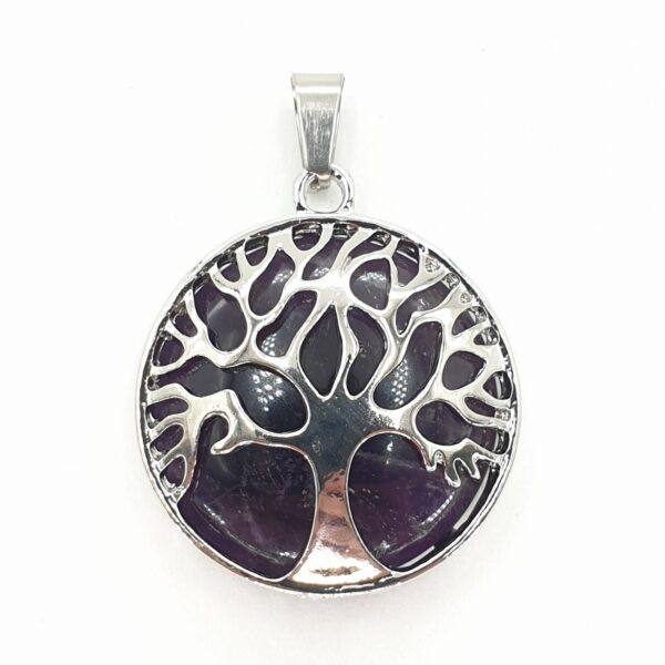 Edelsteen Tree of Life Pendant - Amethyst