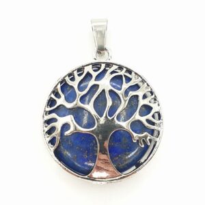 Edelsteen Tree of Life Pendant - Lapis Lazuli