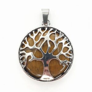 Edelsteen Tree of Life Pendant - Tijger Oog