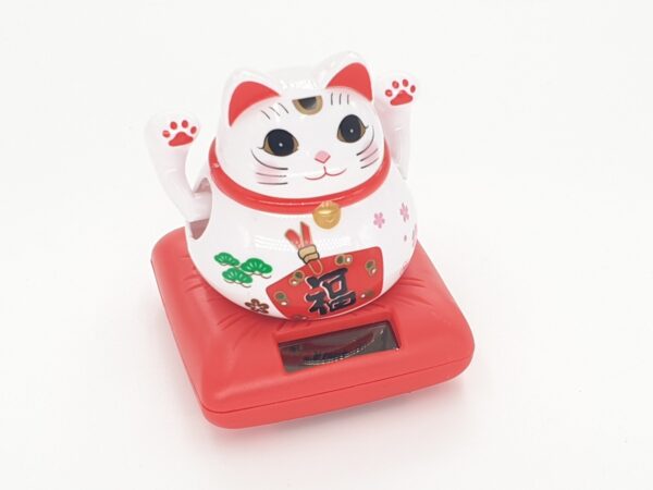 Groothandel - Lucky Cat Solar Light Wit met 2 bewegende armen