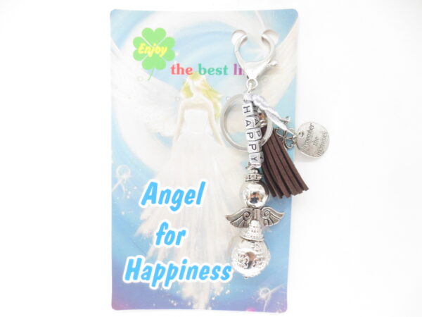 Happy Angel sleutelhanger donker bruin