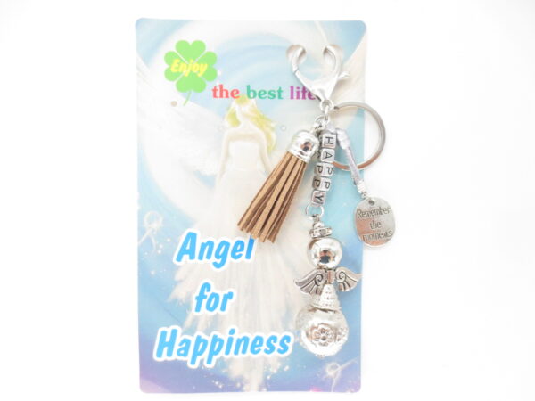 Happy Angel sleutelhanger licht bruin