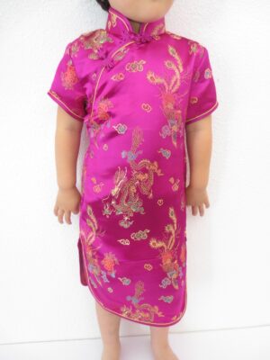 Kinderjurk draak phoenix fuchsia maat 2