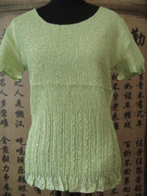 kreukel blouse Licht Groen