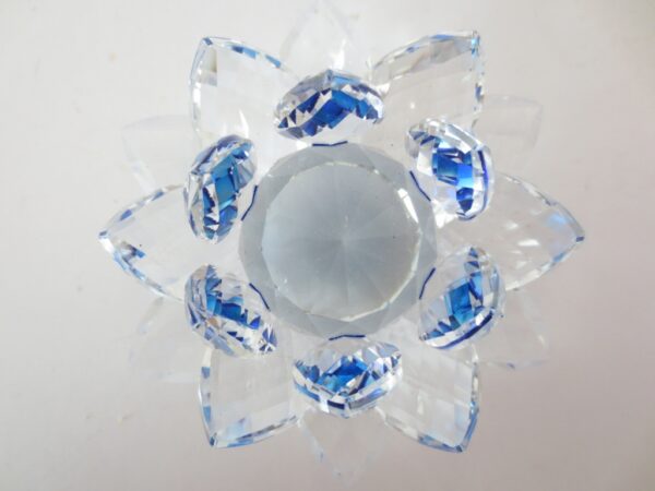 Kristal lotus blauw groot