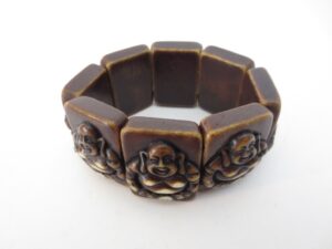 Lachende Boeddha armband II Bruin