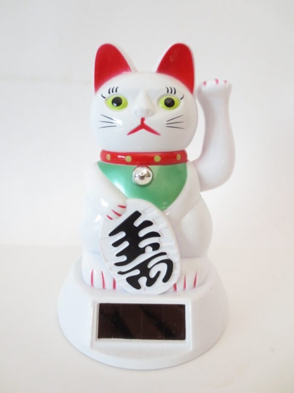 Lucky Cat Solar Light Wit (middel)