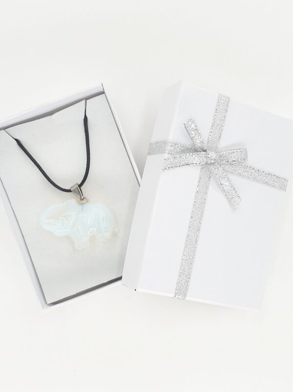 Luxe Olifant Pendant Ketting - Opaliet