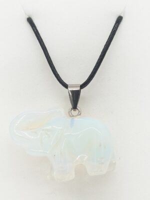 Luxe Olifant Pendant Ketting - Opaliet