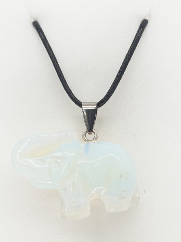 Luxe Olifant Pendant Ketting - Opaliet