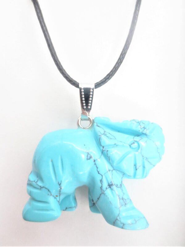 Luxe Olifant Pendant Ketting - turquoise