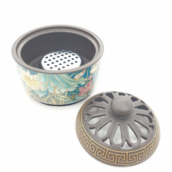 Luxe Resin Brander - Goud/Groen met lotus