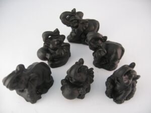 Olifant set zwart ( 6 stuks)