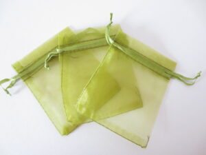 Organza Zakjes 10 x 15cm Olijf Groen