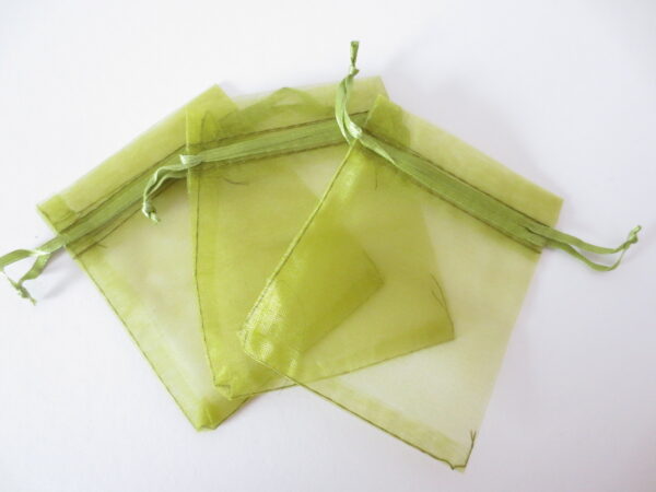 Organza Zakjes 10 x 15cm Olijf Groen