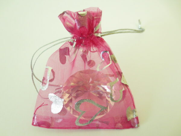 Organza Zakjes Hartjes Fuchsia