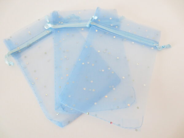 Organza Zakjes Stippeltje Licht Blauw