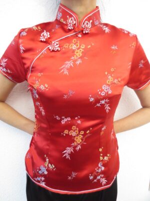 Shanghai Blouse bloesem rood