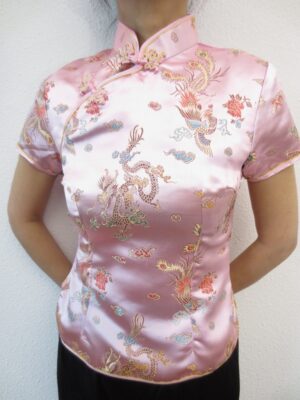 Shanghai Blouse draak/phoenix roze