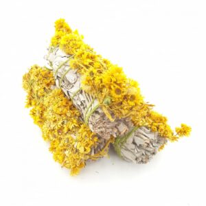 Witte Salie & Verbascum Yellow - Smudge Stick Bundle - 12 cm - (CF-04)