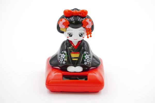 Japanese Geisha Solar Light - Zwart