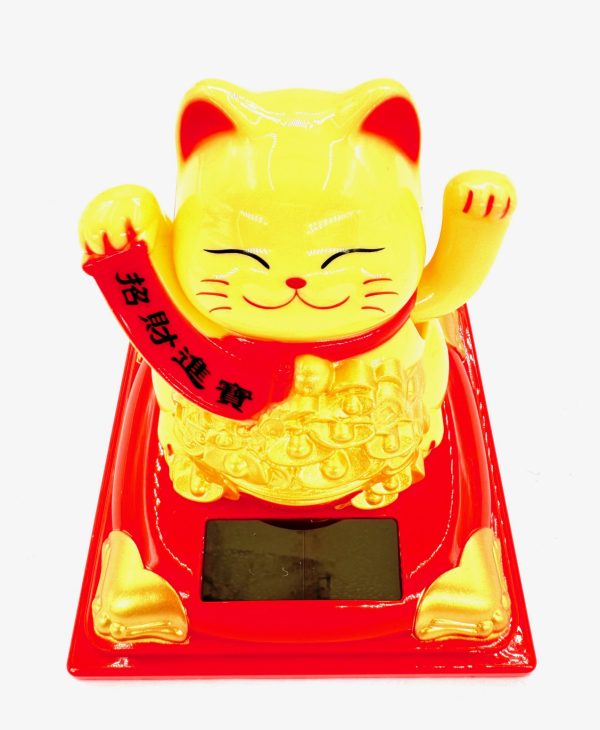 Lucky Cat Solar Light - Geel (II)