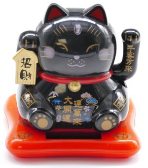 Lucky Cat Solar Light - Zwart (I)